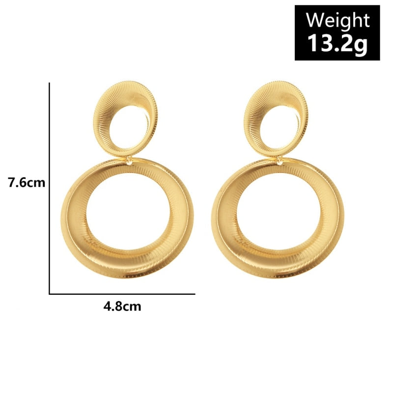 Round Layered Dangle Earrings