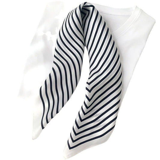 Striped mulberry silk warm spring and autumn professional scarf