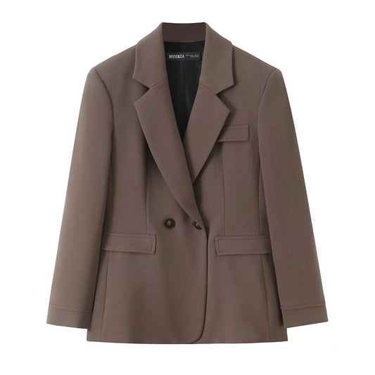 Double breasted suit jacket+leg cinching pants