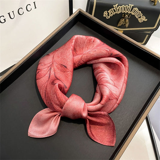 Small square scarf, mulberry silk flower, Hangzhou silk scarf, versatile in spring and autumn