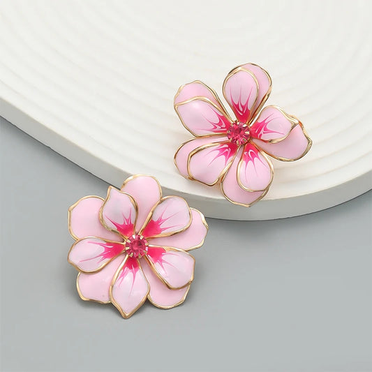 Oil Drip Flower earrings