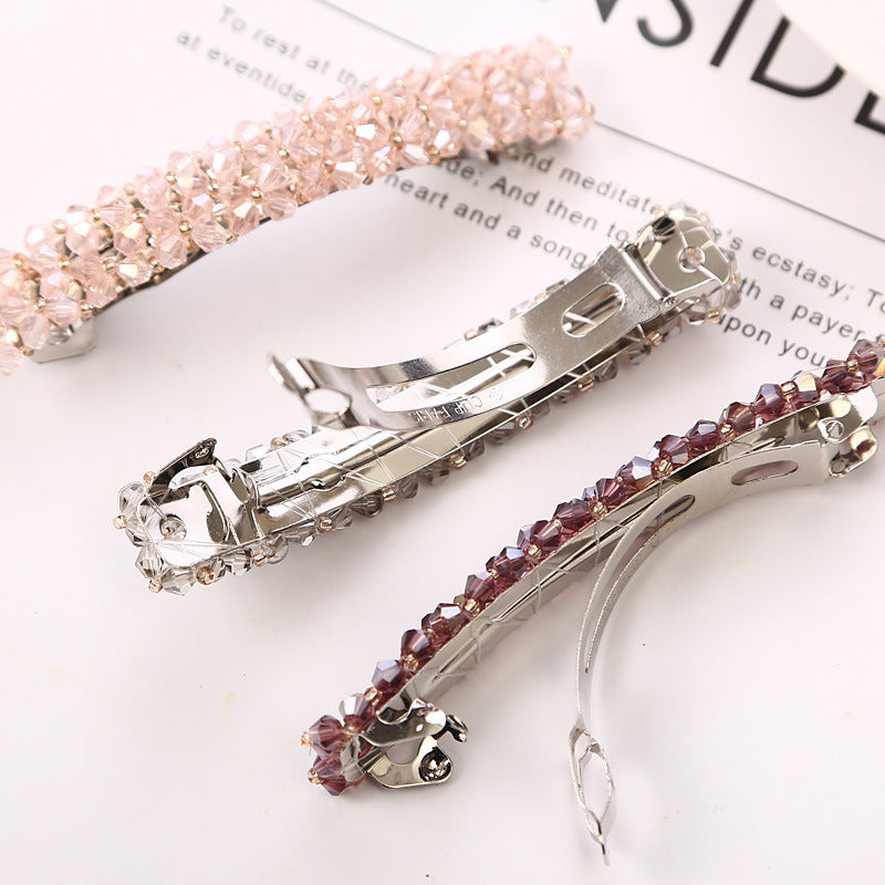 Simple Crystal Braided Spring Clip