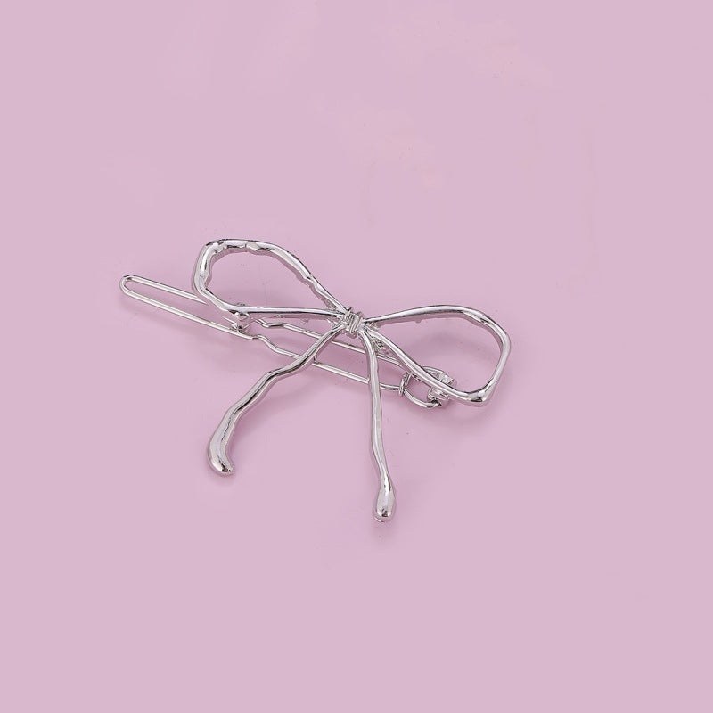 Metallic Bow Hair Clips