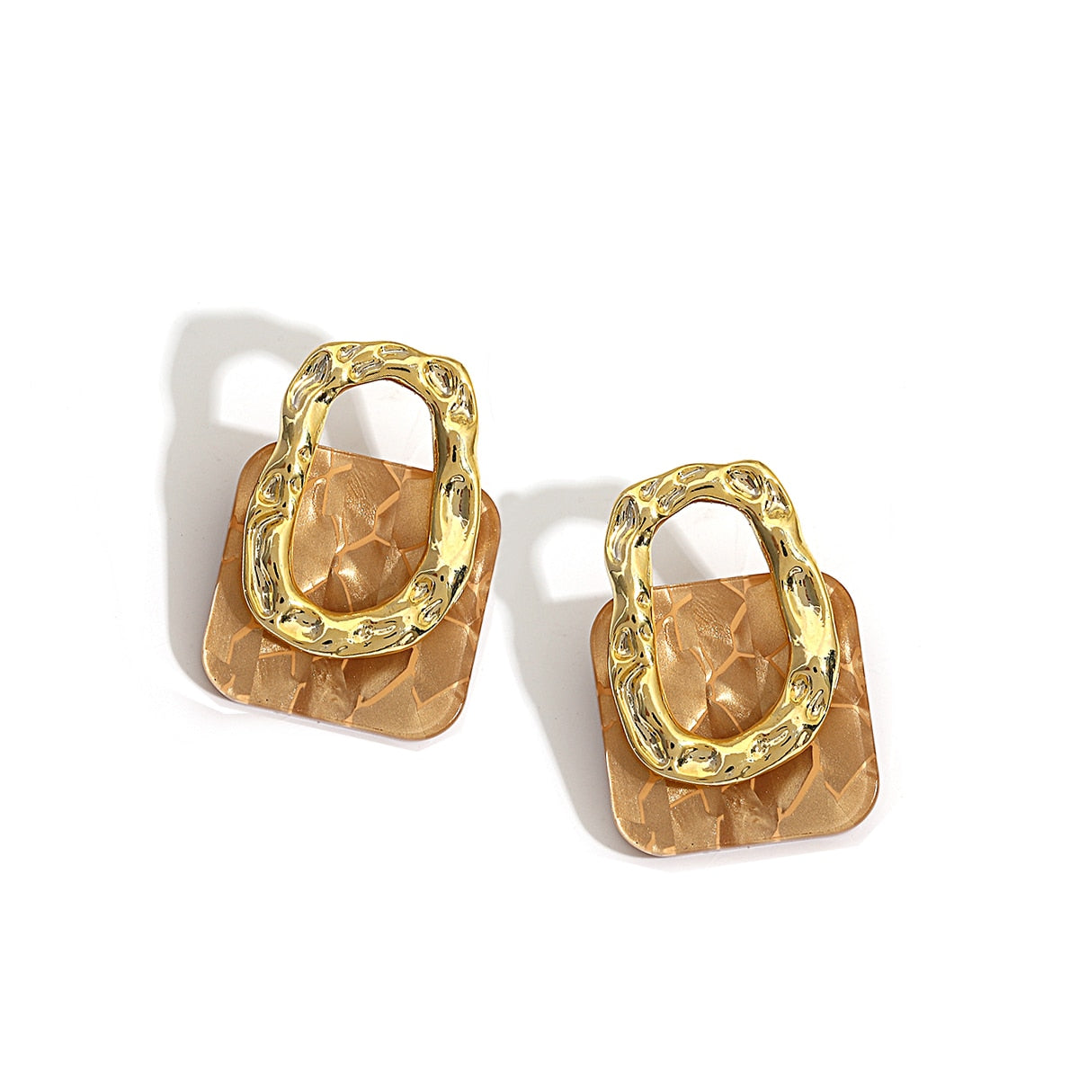 Acrylic Geometric Square Hanging Stud Earrings