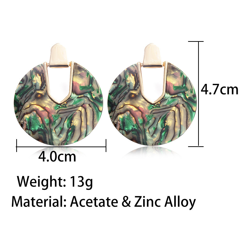 Retro Creative Geometric Acrylic Earrings – Harajuku Art Style