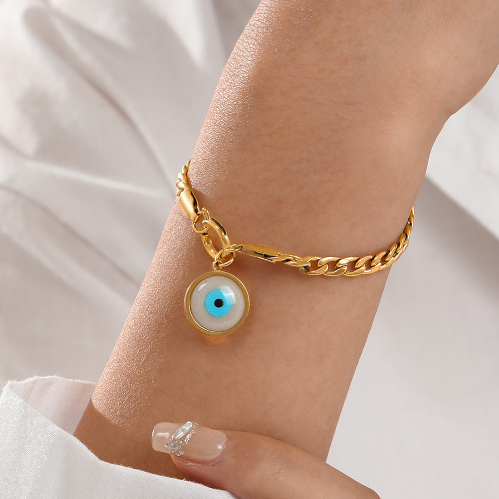 Evil Eye Stainless Steel Statement Bracelet For Women