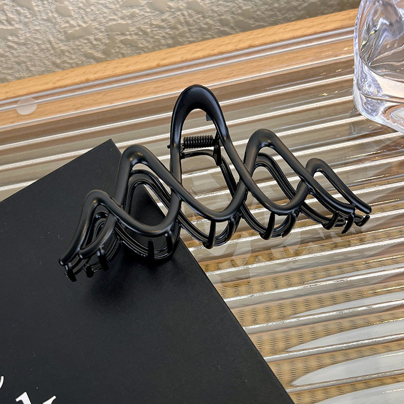 Metal Wave Clasp Large Back Claw Clip