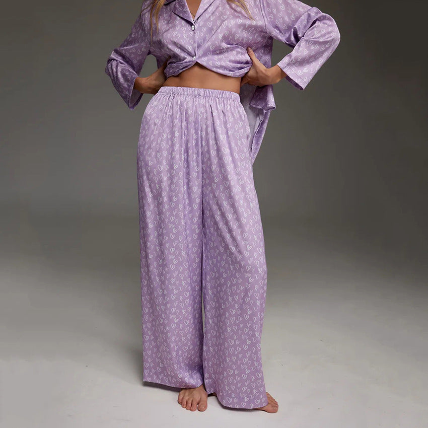 Elegant Long Sleeve Two-Piece Sleepwear Set