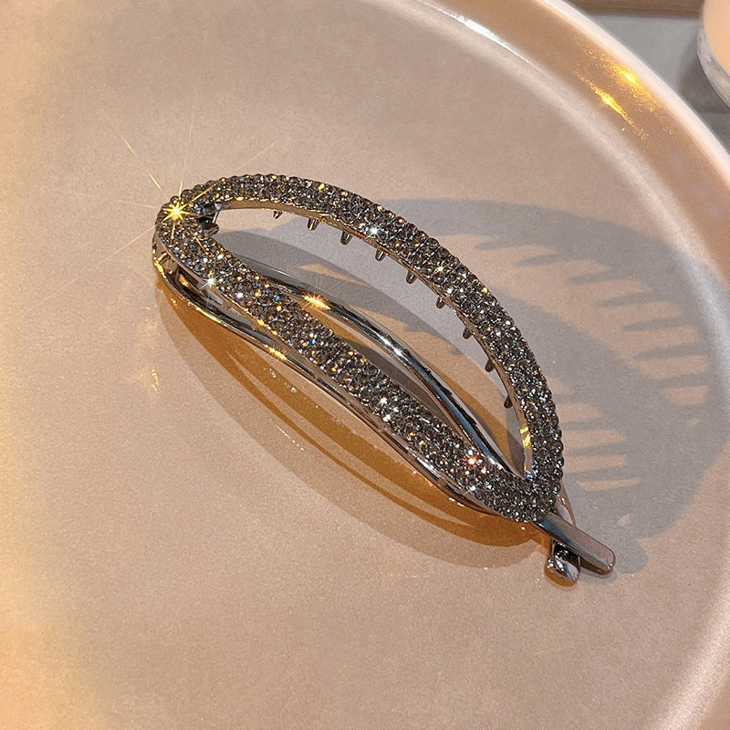 Sparkling Round Curved Hair Buckle Clip