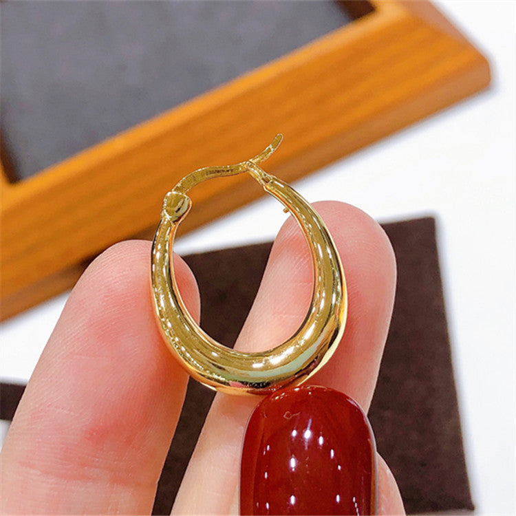 High-End Style Small Copper Needle Earrings