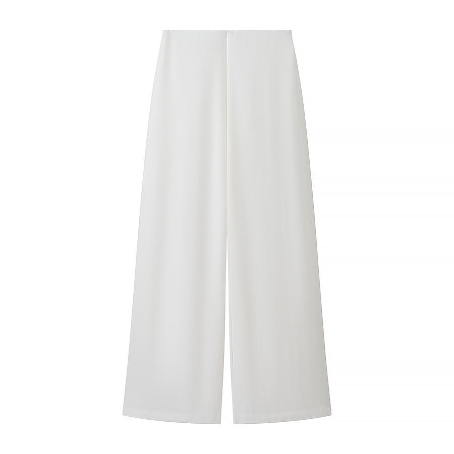 Pin texture sleeveless top+pants set