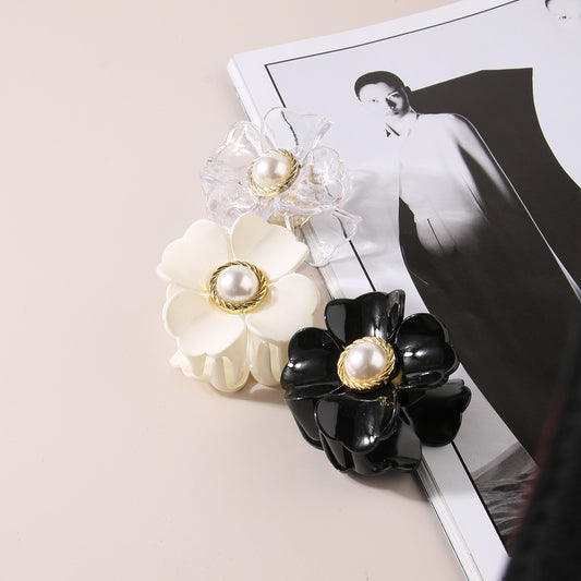 Flower Clasp Pearl Hairpin