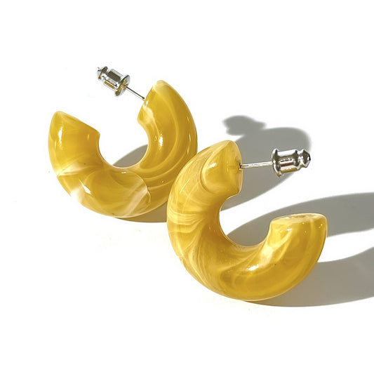 C-shaped acrylic candy mixed earrings