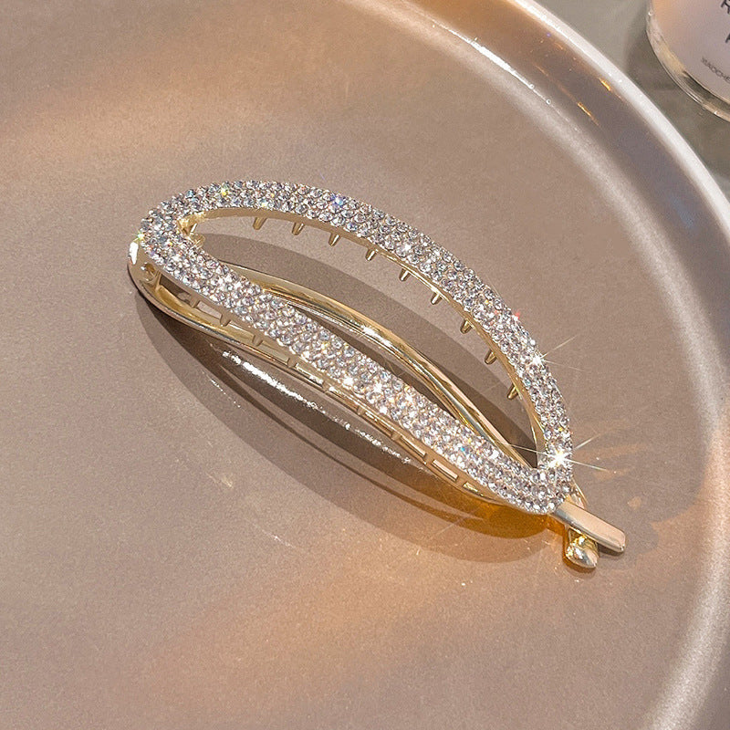 Sparkling Round Curved Hair Buckle Clip