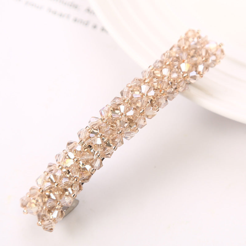 Simple Crystal Braided Spring Clip