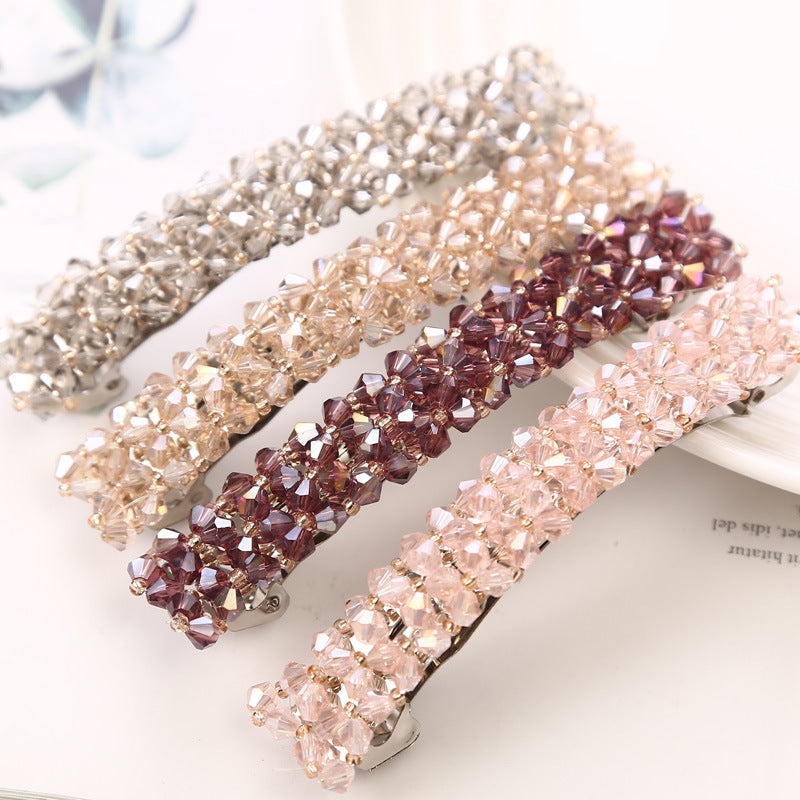 Simple Crystal Braided Spring Clip