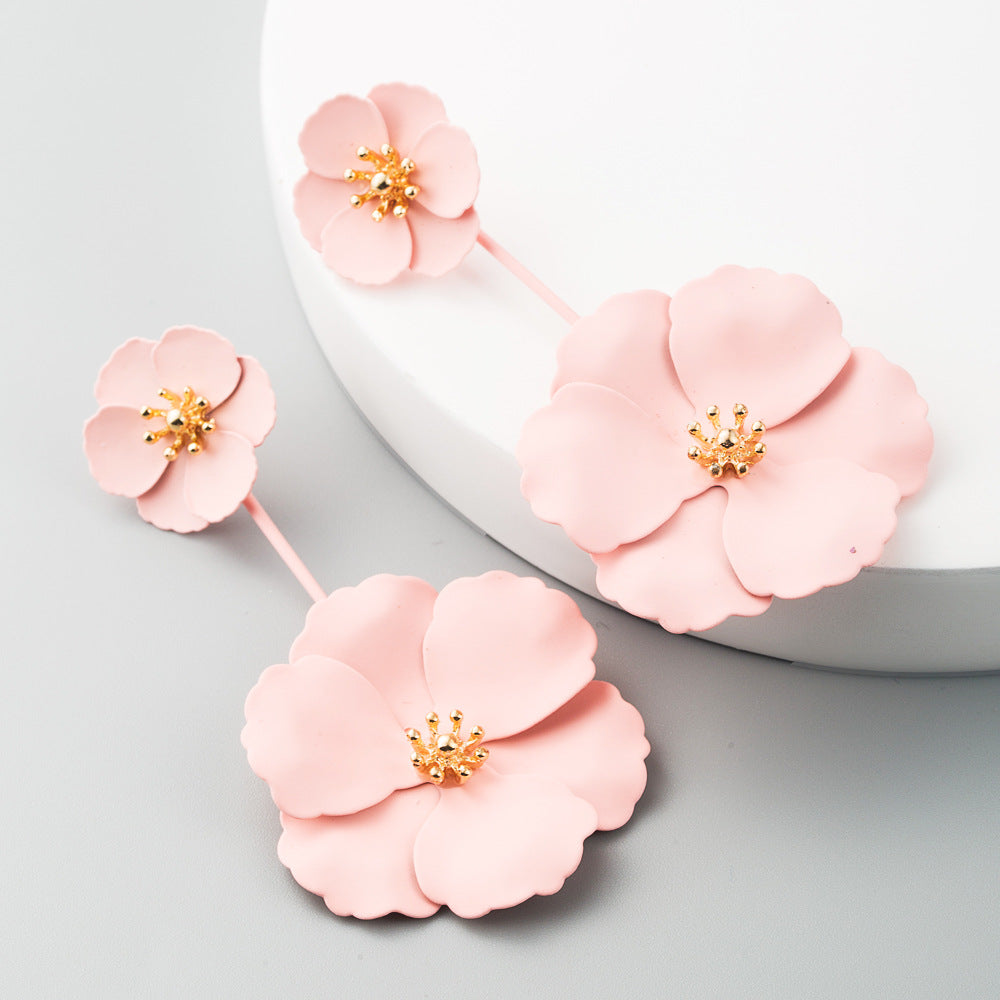 Bohemian Alloy Flower Long Earrings