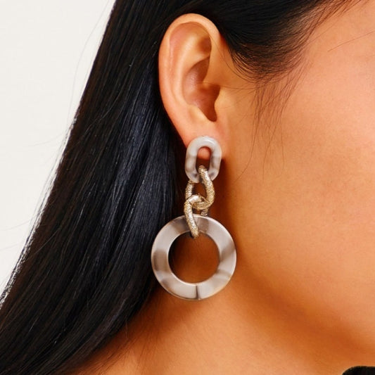 Retro Creative Geometric Acrylic Earrings – Harajuku Art Style