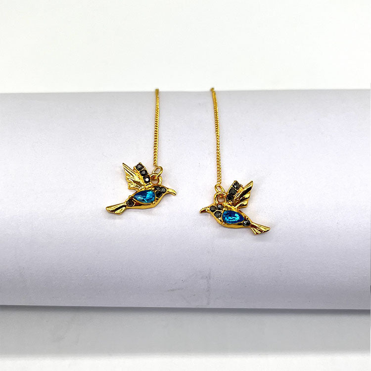 Zircon Hummingbird Winged Bird Earrings