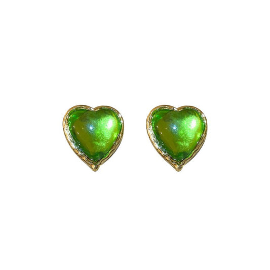 Crystal Resin Love Heart Drop Earring