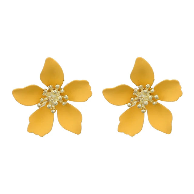 Flower spray painted earrings