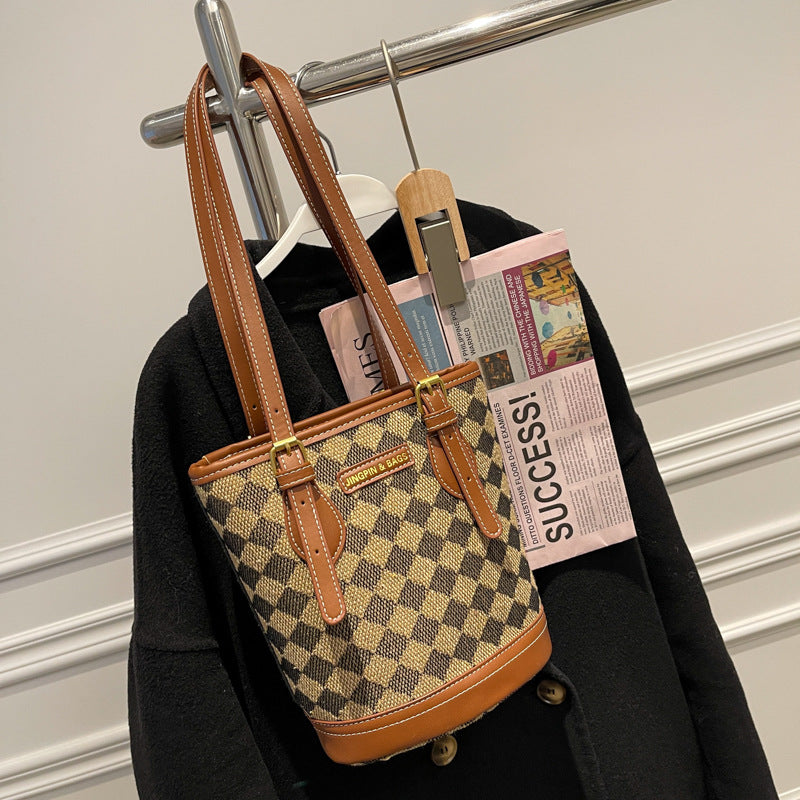 Shoulder Bag Stitching Bucket Bag