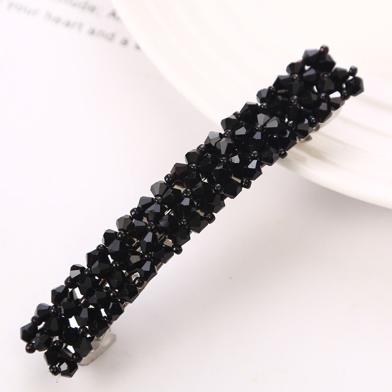 Simple Crystal Braided Spring Clip
