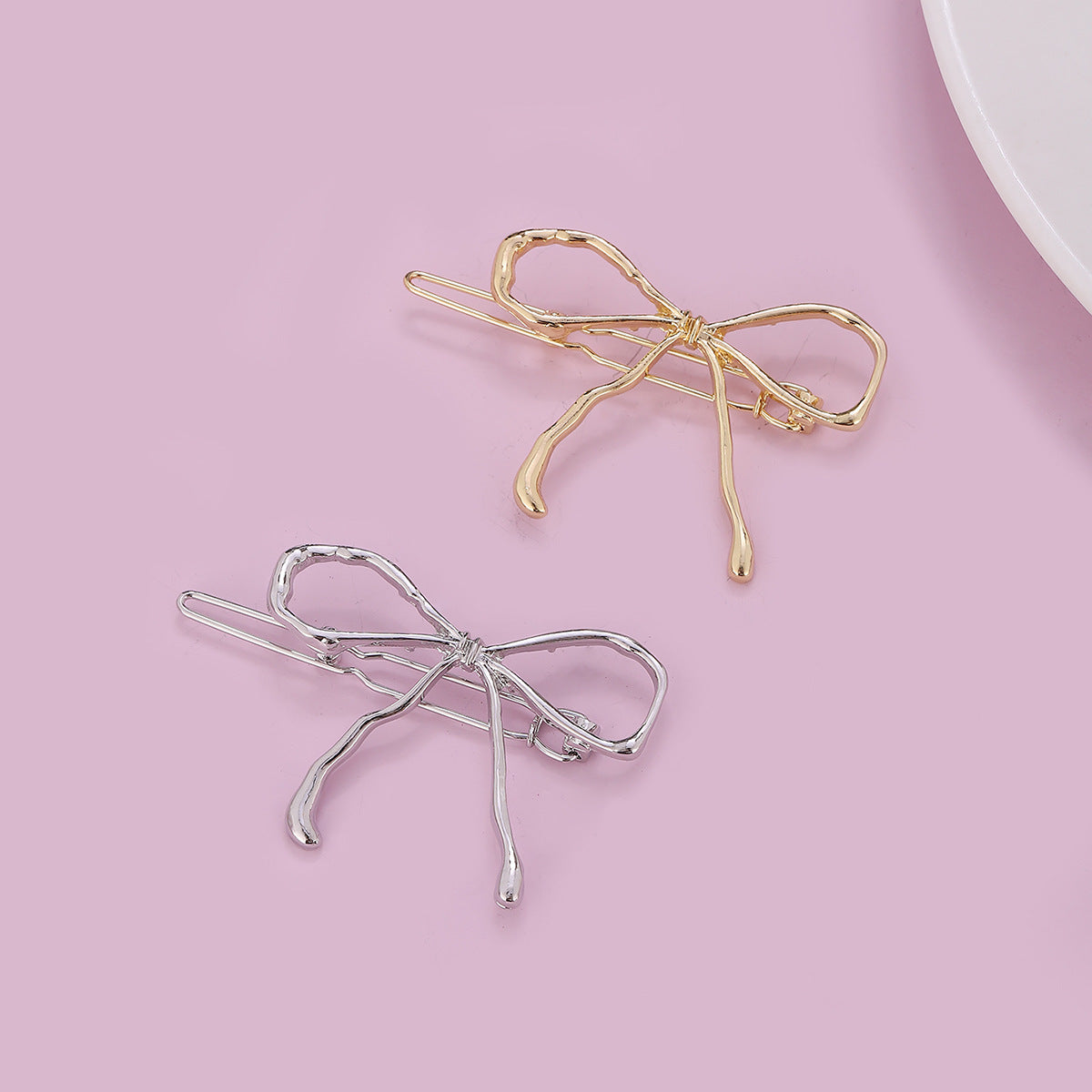 Metallic Bow Hair Clips