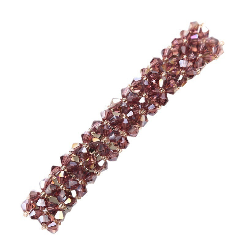 Simple Crystal Braided Spring Clip