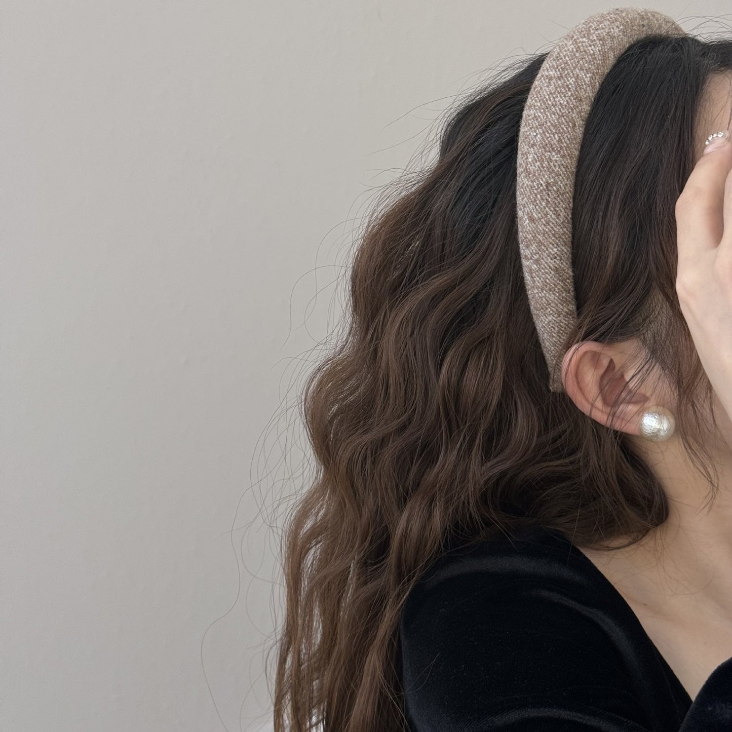 Women large Wooll Hair Ring and hoops