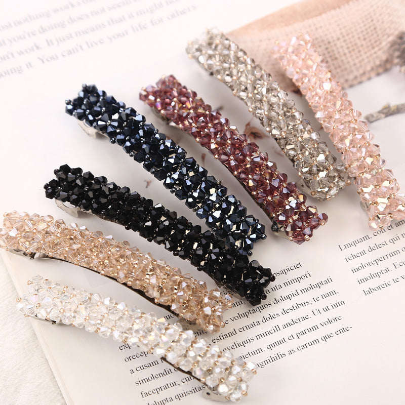 Simple Crystal Braided Spring Clip