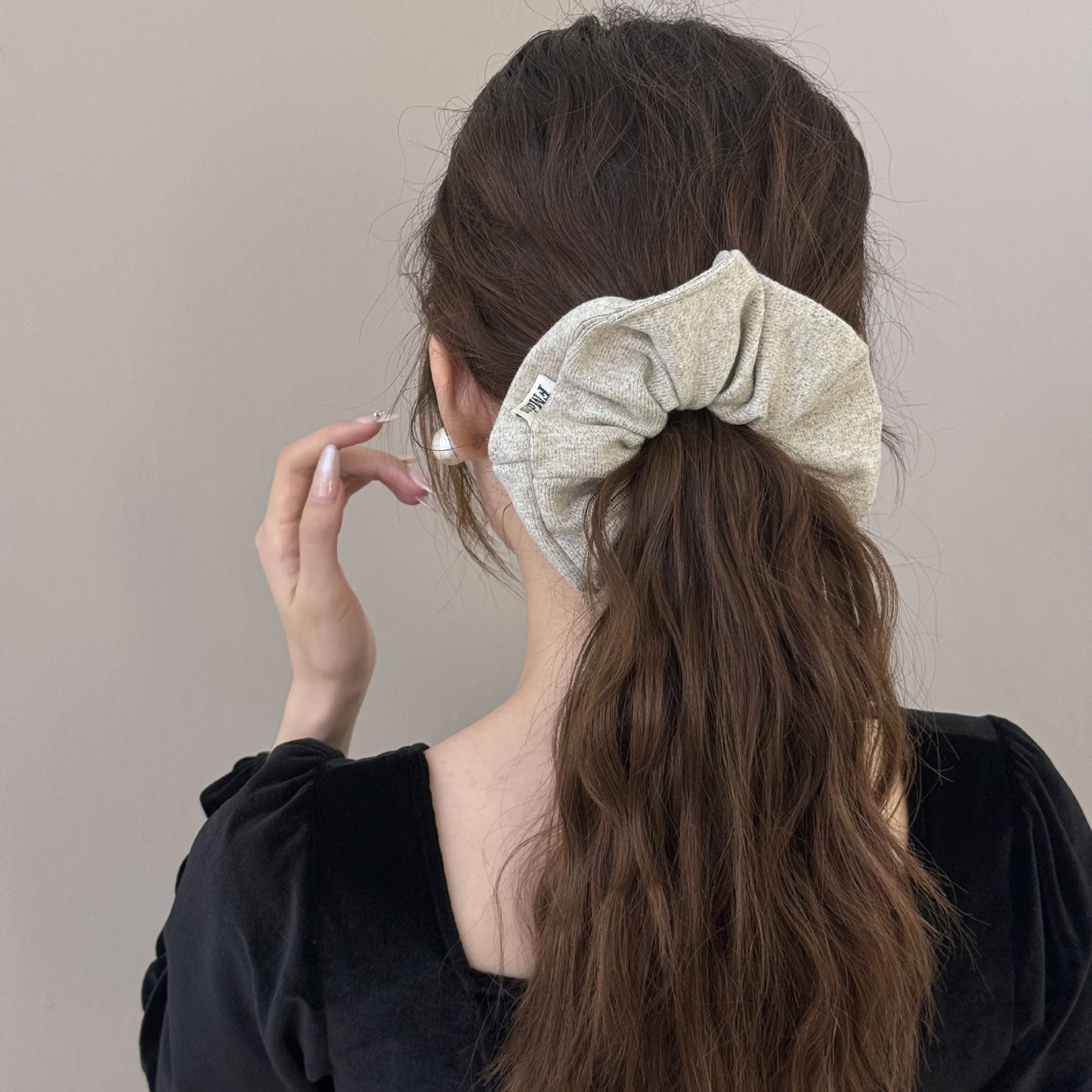 Women large Wooll Hair Ring and hoops