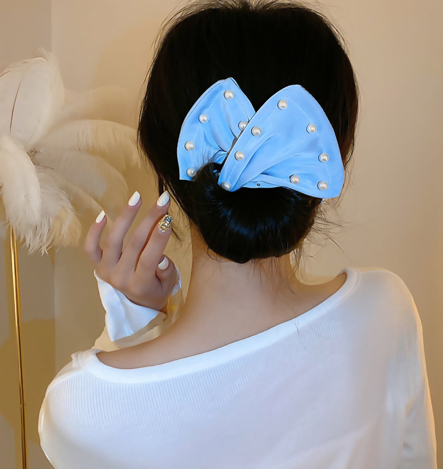 Geometric Flannel Pearl Coil Hair Iron