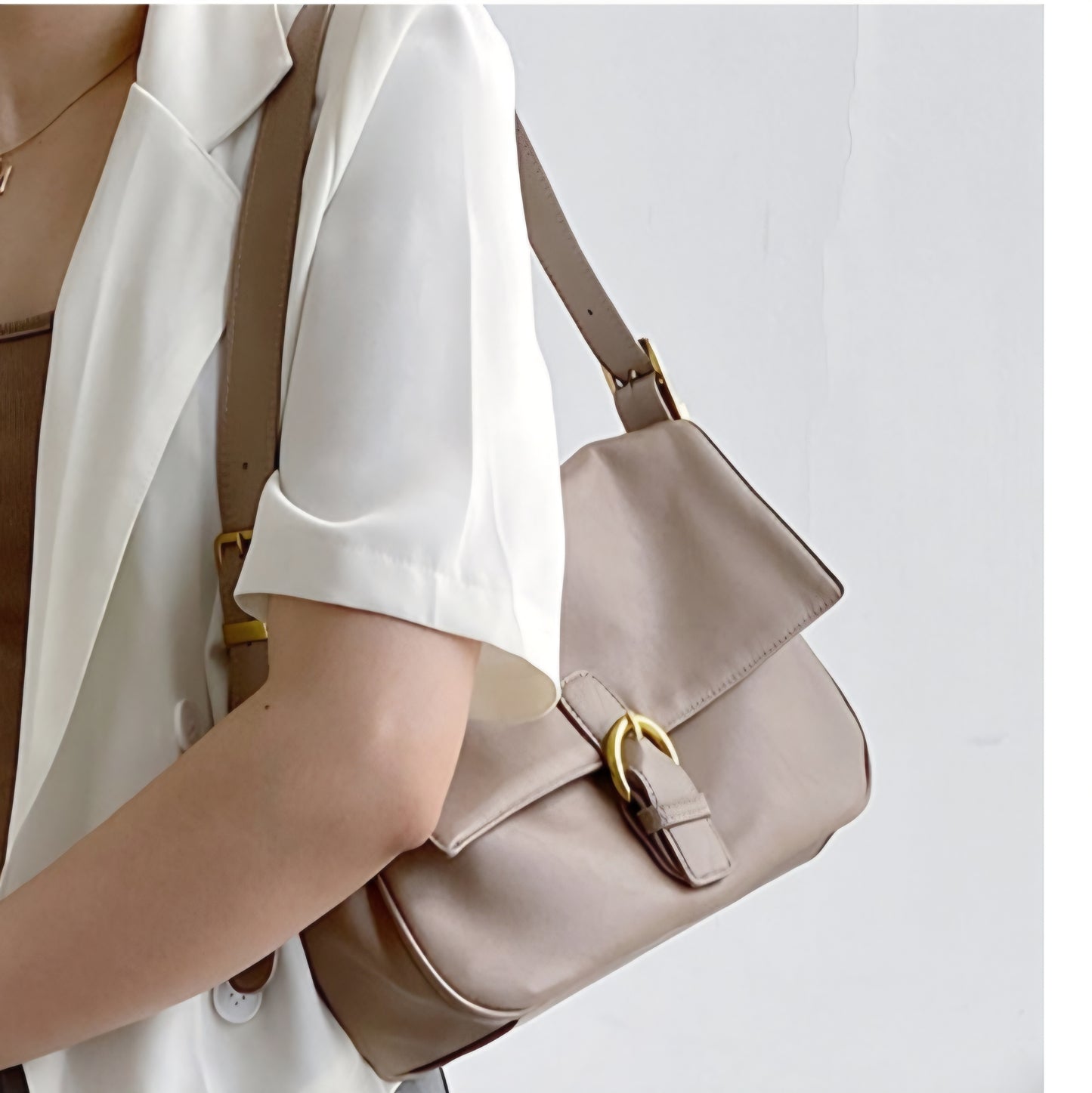 PU retro portable baguette bag