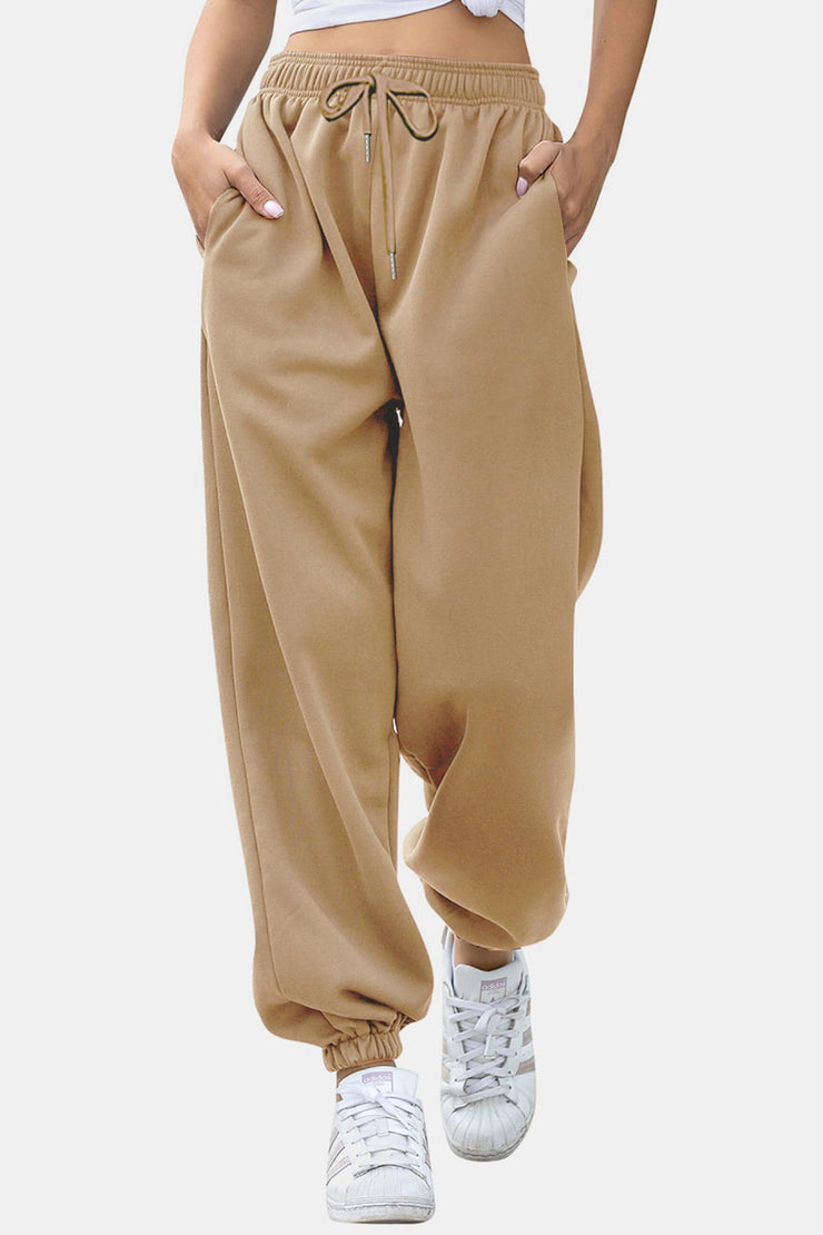 Elastic Waist Joggers with Pockets