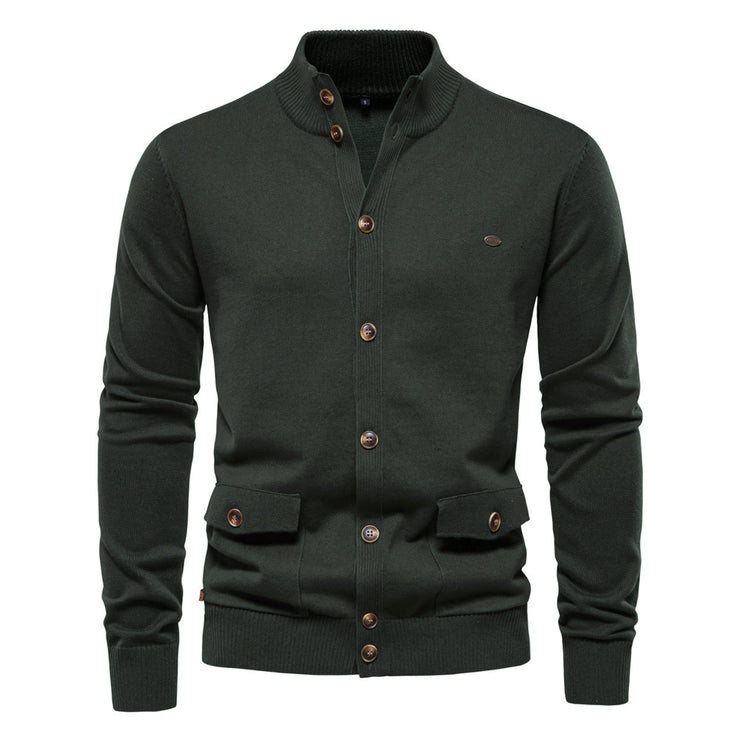 High Quality Business Casual Solid Color Sweater Cardigan  Men