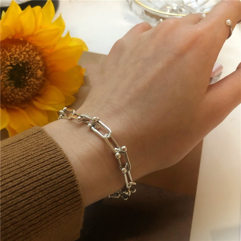Thick Vintage Handmade Hasp Bracelet