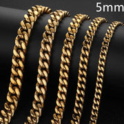 Men Stainless Steel Four Sides Grinding Cuban Chain For Men