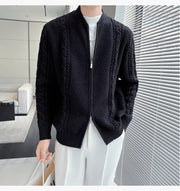 Men Niche Zipper Knitted Cardigan