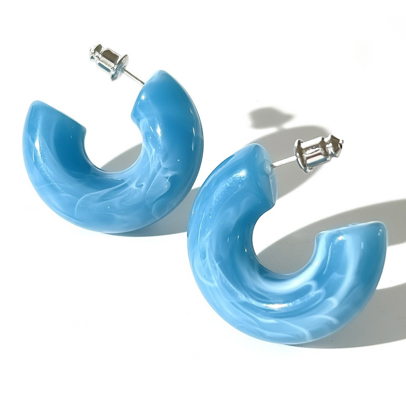 C-shaped acrylic candy mixed earrings