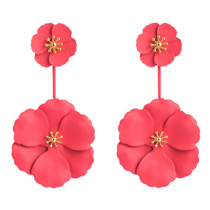 Bohemian Alloy Flower Long Earrings