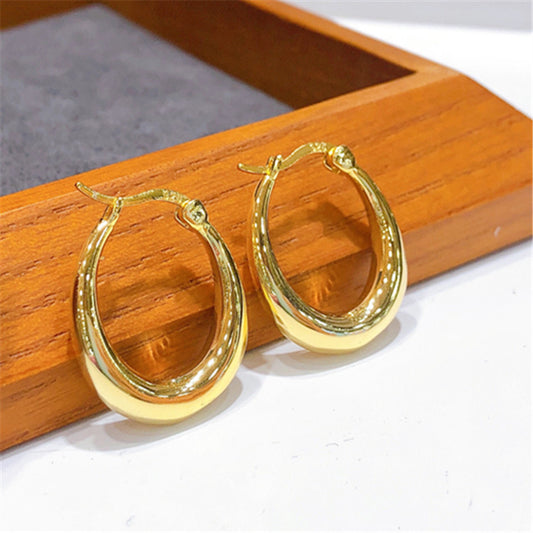 High-End Style Small Copper Needle Earrings