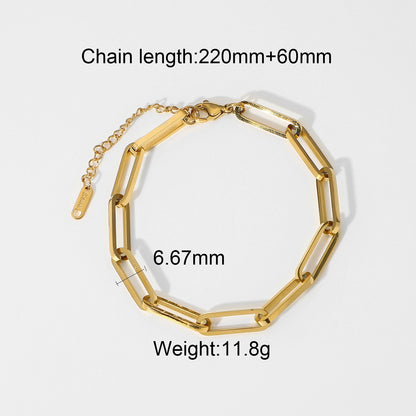 Stainless Steel Cuba Bracelet Vintage Webbing Titanium Steel Gold Plated Wide Bracelet 18K Vacuum Plated Bracelet Jewelry