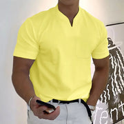 Men Stand Collar Short Sleeve Polo