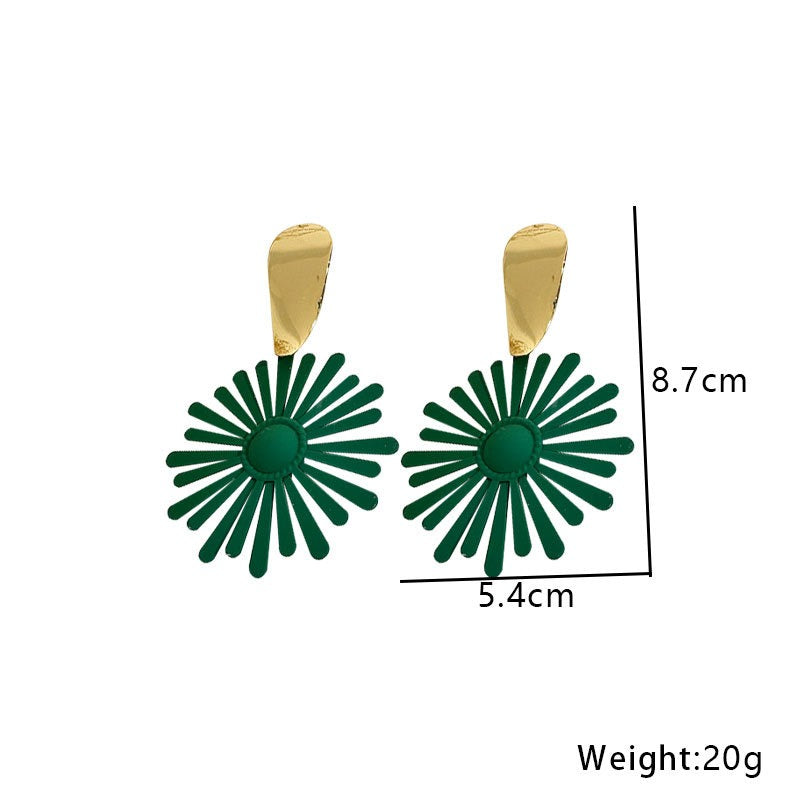 Solid Flower Exaggerated Earrings