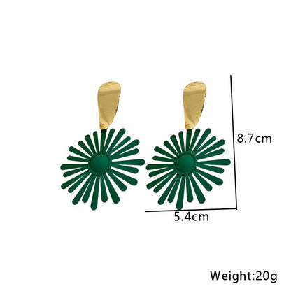 Solid Flower Exaggerated Earrings