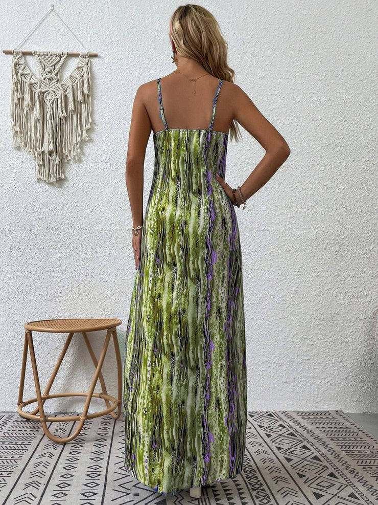 Printed Scoop Neck Maxi Cami Dress