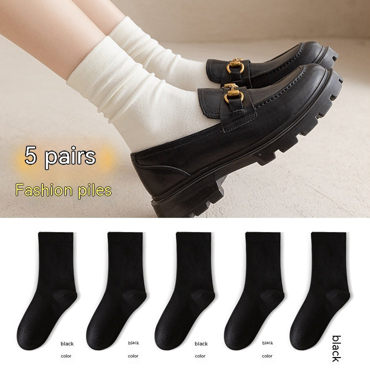 Women's Mid-tube Socks Solid Color