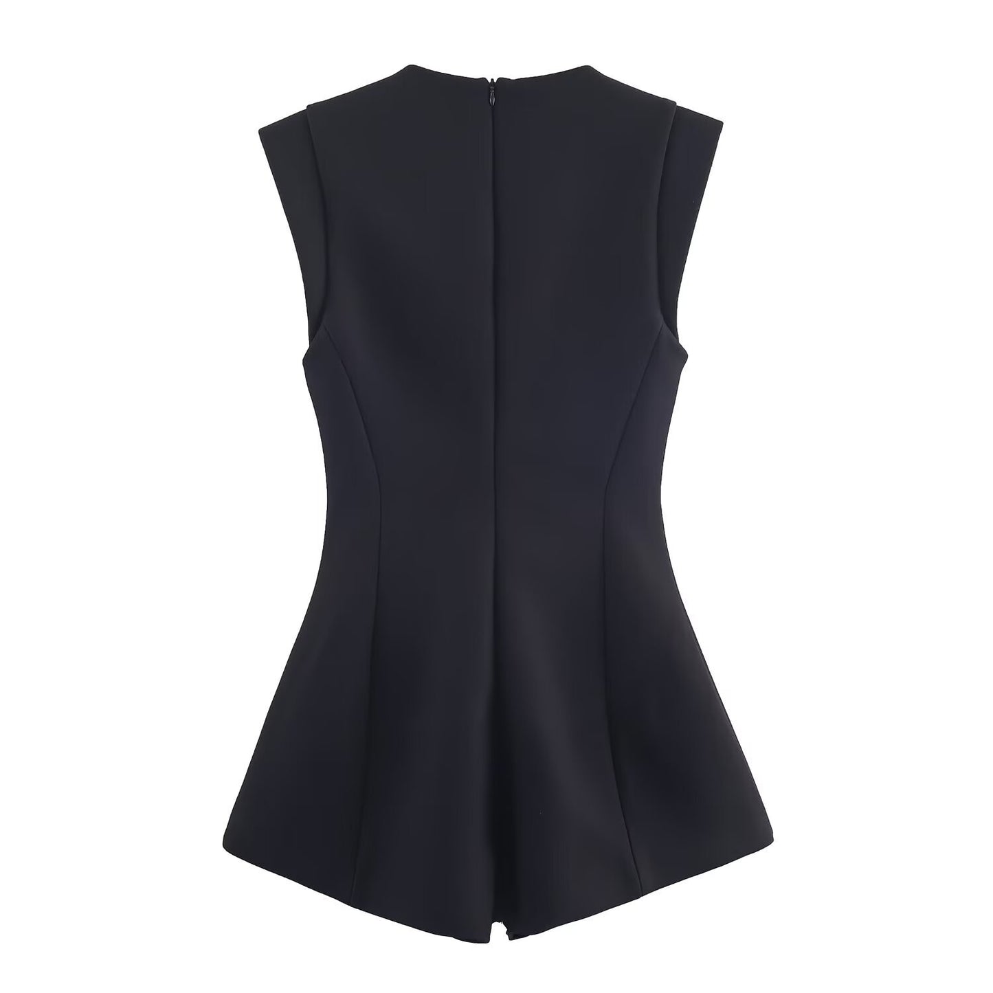 Jewelry button up short jumpsuit