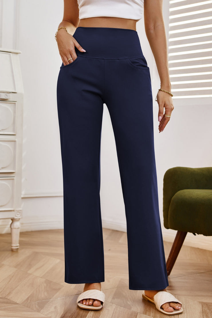 High Waist Wide Leg Pants with Pockets